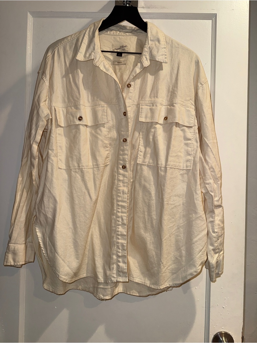 Cream Universal Threads oversized flannel